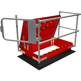 Roof Hatch Railing Kit with Forward Barrier & Side Entry, Galvanized Steel, 66"L