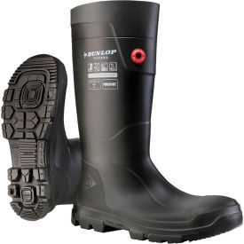 FieldPro Purofort Full Safety Knee Boots, Steel Toe, Size 7, Charcoal