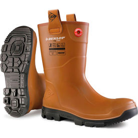 Safety Mid-Calf Boots, Cleated Outsole, Steel Toe, Size 13, 10"H, Light Brown