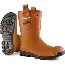 Safety Mid-Calf Boots, Cleated Outsole, Steel Toe, Size 14, 10"H, Light Brown