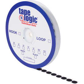 Loop Tape Individual Dots with Adhesive, 1/2"L x 1/2"W, Black, Pack of 1440