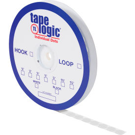 Hook Tape Individual Dots with Adhesive, 5/8"L x 5/8"W, White, Pack of 1200