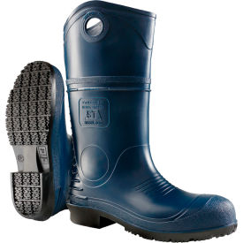 Durapro Knee Boots, Safety-Loc Outsole, Steel Toe, Size 7, 14"H, Blue