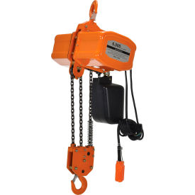 Economy Electric Chain Hoist, 3 Ton Capacity, 15' Lift, 5.5 FPM, 110/220V