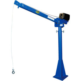 AC Powered Jib Crane, 2,000 lb Capacity, 87-1/4"H Span, 106-1/2"H Under Beam