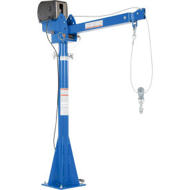 AC Powered Jib Crane, 2,000 lb. Capacity, 63-1/4"H Span, 96-1/8"H Under Beam