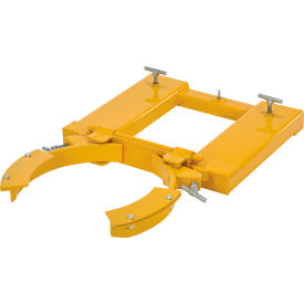 Adjustable Single Fork Mounted Forklift Drum Gripper, Steel, 1500 lb. Capacity