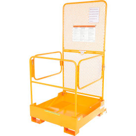 Fold Down Forklift Work Maintenance Platform, 600 lb. Capacity, 37"L x 37"W, Yellow
