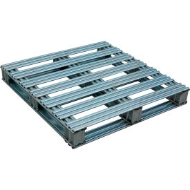Open Deck Pallet, Galvanized Steel, 36"L x 36"W, 8,000 lb. Floor Capacity, Gray