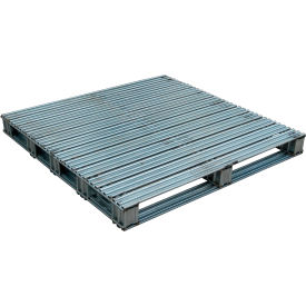Open Deck Pallet, Galvanized Steel, 48"L x 48"W, 8,000 lb. Floor Capacity, Gray