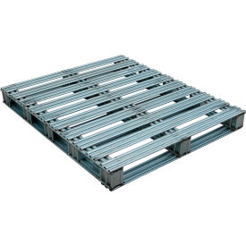 Open Deck Pallet, Galvanized Steel, 40"L x 48"W, 8,000 lb. Floor Capacity, Gray