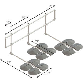 Guard Straight Railing Kit, 120"L x 42"H, Gray