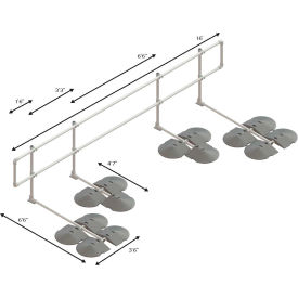 Guard Straight Railing Kit, 192"L x 42"H, Gray