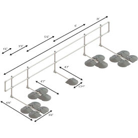 Guard Straight Railing Kit, 252"L x 42"H, Gray