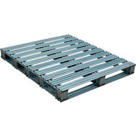 Open Deck Pallet, Galvanized Steel, 42"L x 48"W, 8,000 lb. Floor Capacity, Gray