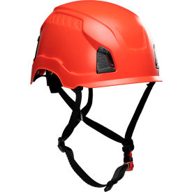 Cap Style Industrial Climbing Helmet, Non-Vented, HDPE Suspension, Red