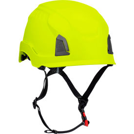 Traverse Cap Style Industrial Climbing Helmet, HDPE Suspension, Hi-Vis Yellow