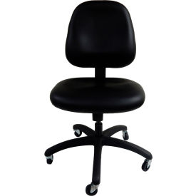 Big & Tall Desk Chair with Industrial Casters, Vinyl, Black