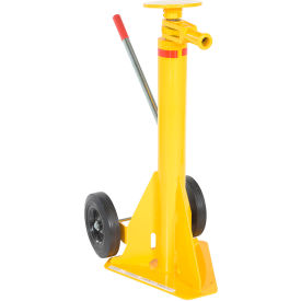 Ratchet Trailer Stabilizing Jack, Hard Rubber Wheels, 40,000 lb. Lifting Capacity