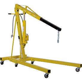Air & Hand Pump Hydraulic Shop Crane with Foldable Legs, 2 Ton Capacity