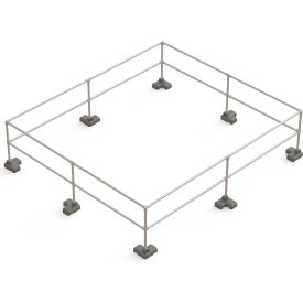 Dome Railing Kit For Skylight Protection, 192"L x 192"W x 42"H, Gray