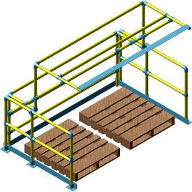 Pivot Steel Mezzanine Pallet Gate, Double Width, 96"W x 60"D x 78"H Clearance