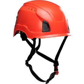 Cap Style Industrial Climbing Helmet, Vented, HDPE Suspension, Red