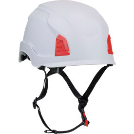 Cap Style Industrial Climbing Helmet, Non-Vented, HDPE Suspension, White