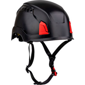 Cap Style Industrial Climbing Helmet, Non-Vented, HDPE Suspension, Black