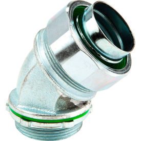 45 Degree Liquid Tight Connector, Alloy Steel, 1-1/2", 2 Pack