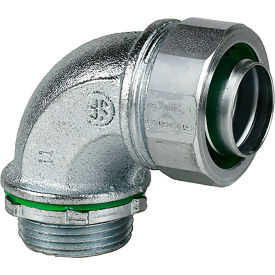 90 Degree Liquid Tight Connector, Alloy Steel, 1", 5 Pack