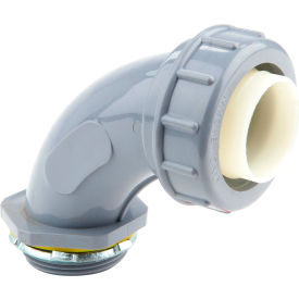 90 Degree PVC Liquid Tight Connector, 1-1/2", 2 Pack