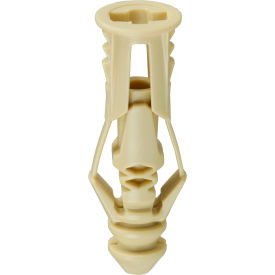 Triple Grip Plastic Anchor, #6, Beige, 100 Pack