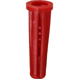 Conical Plastic Anchor, #4, #6 & #8 sizes, Red, 100 Pack