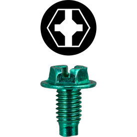 Ground Screw w/ Leader Point, Hex Head, Phillips, #10-32 x 3/8", Tuff 500 Pack