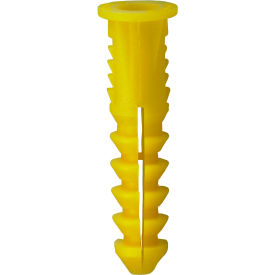Conical Plastic Anchor, #8, #10 & #12 sizes, Yellow, 100 Pack