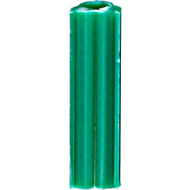 Ribbed Tubular Plastic Anchor, #10 & #12 sizes, Green, 100 Pack