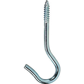Screw Hook, Carbon Steel, #6, 100 Pack