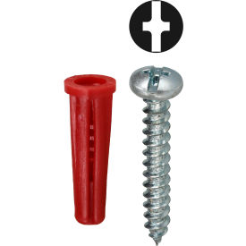 Conical Anchor Kit w/ Combo Pan Head Screw, #8, Tuff Pack, 201 Pieces