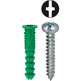 Ribbed Conical Anchor Kit w/ Combo Pan Head Screw, #12, 101 Pieces