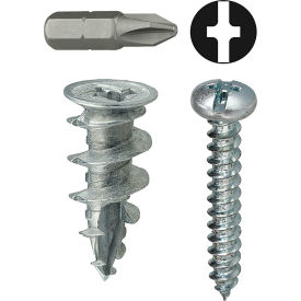 Walldriller Anchor Kit w/ Combo Pan Head Screw, #8, Tuff Pack, 50 Pieces