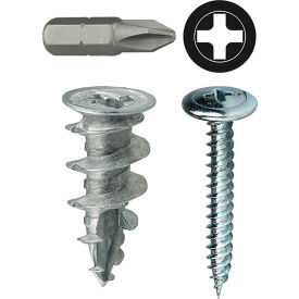 Walldriller Anchor Kit w/ Phillips Wafer Head Screw, #8, Tuff Pack, 50 Pieces