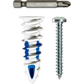 Walldriller Plus Anchor Kit w/ Phillips Pan Head Screw, #10, 61 Pieces