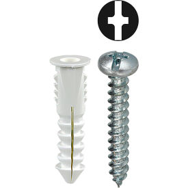 Ribbed Conical Anchor Kit w/ Combo Pan Head Screw, #6, 201 Pieces