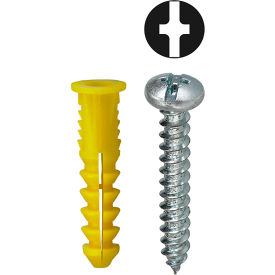 Ribbed Conical Anchor Kit w/ Combo Pan Head Screw, #10, 201 Pieces