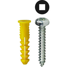 Ribbed Conical Anchor Kit w/ Square Pan Head Screw, #10, Tuff Pack, 201 Pieces