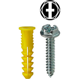 Ribbed Conical Anchor Kit with Combo Hex Head Screw, #10, Tuff Pack, 201 Pieces