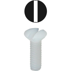 Oval Head Wall Plate Screw, Slotted, Nylon, #6-32 x 1/2", 100 Pack