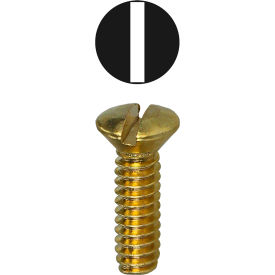 Oval Head Wall Plate Screw, Slotted, Brass, #6-32 x 1/2", 100 Pack