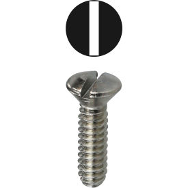 Oval Head Wall Plate Screw, Slotted, Stainless Steel, #6-32 x 1/2", 100 Pack